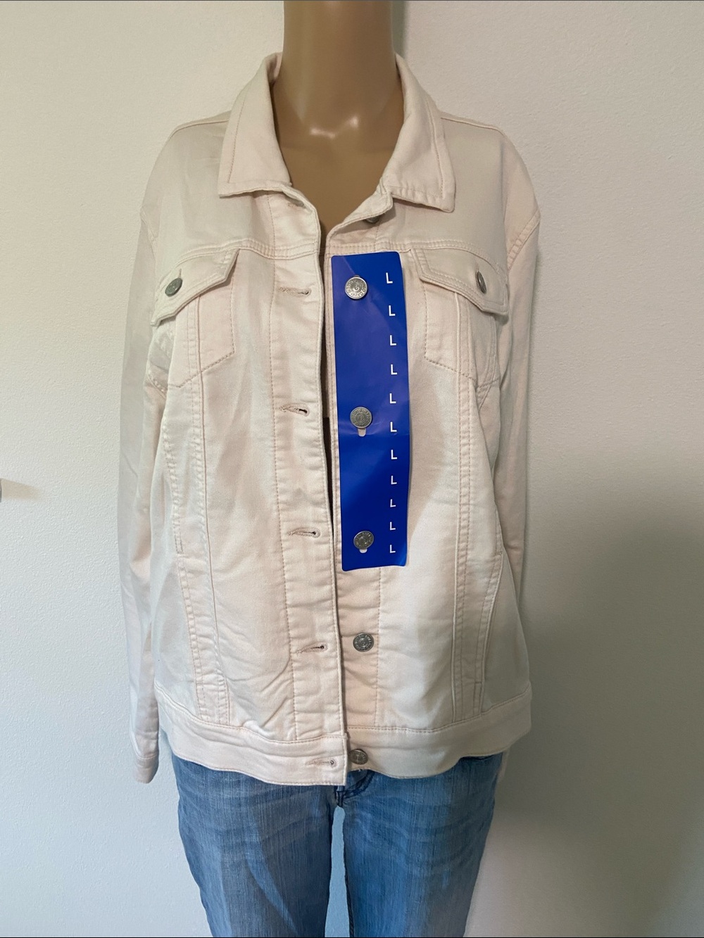 Buffalo David Bitton Light Cream Denim Jacket NWT Sz L
